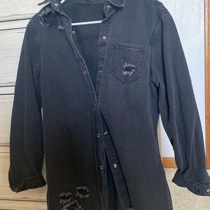 Black denim shirt